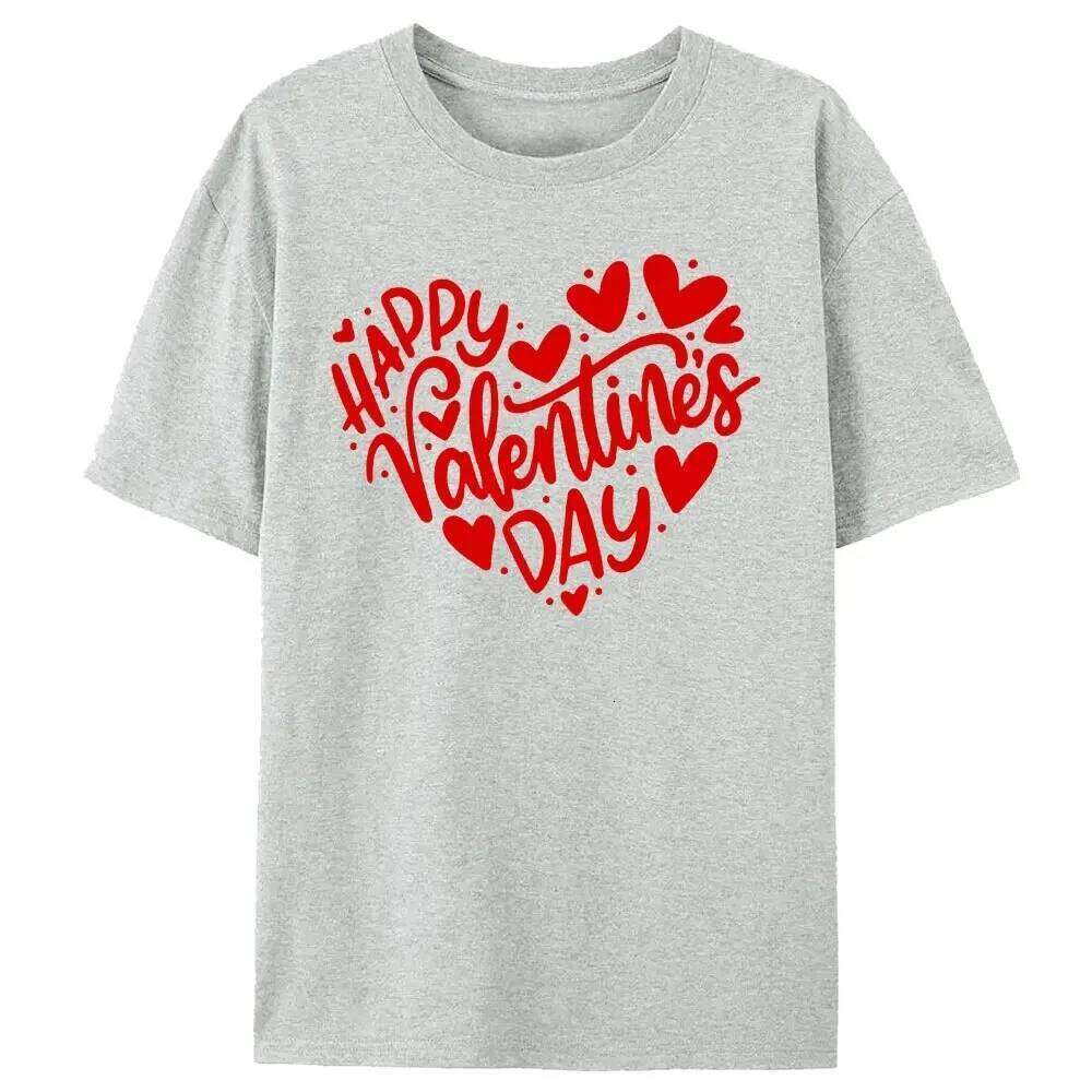 Happy Valentine's Women Shirt Valentines Day Gift for Her Festival Costumes Women's Aesthetics Clothes Fashion Casual Tops Z260314