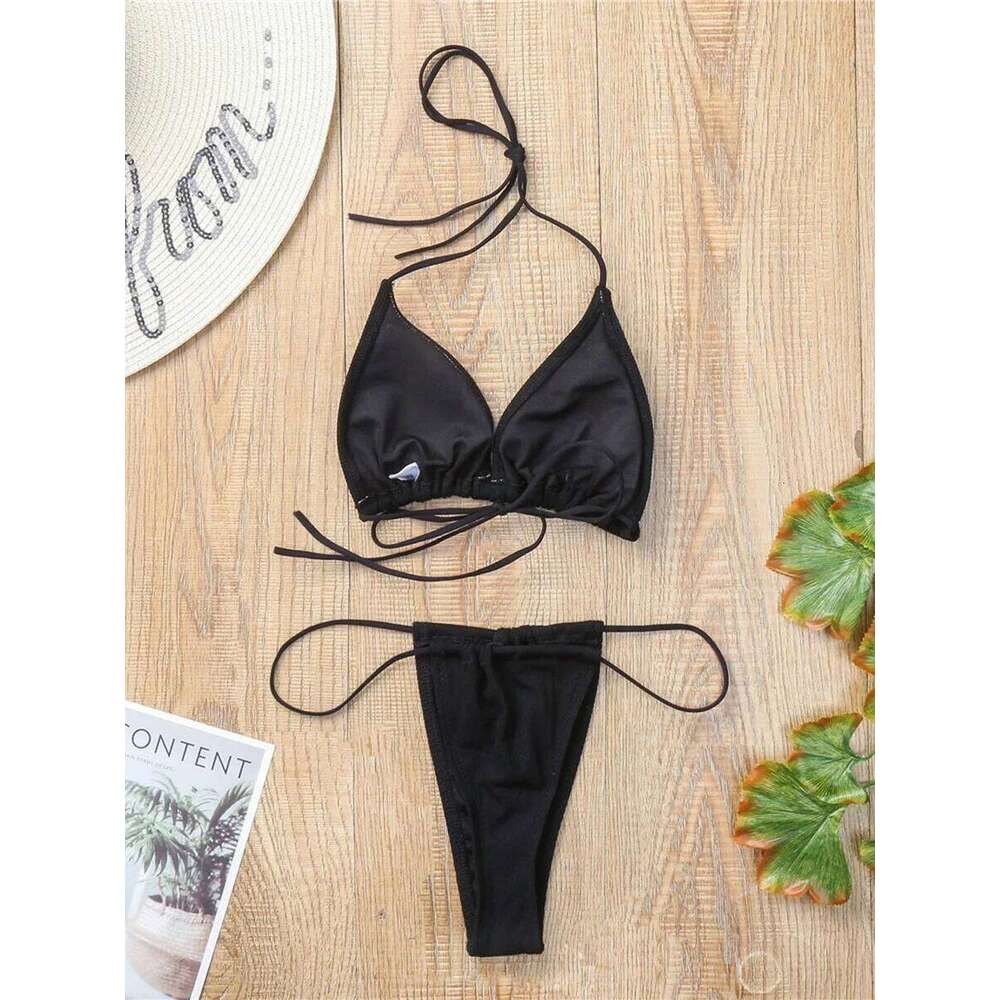 Ribbed Extreme Mini Micro 2025 Women Swimsuit Female Brazilian Swimwear Two Pieces Bikini Set High Cut Bathing Suit Swim Y260303