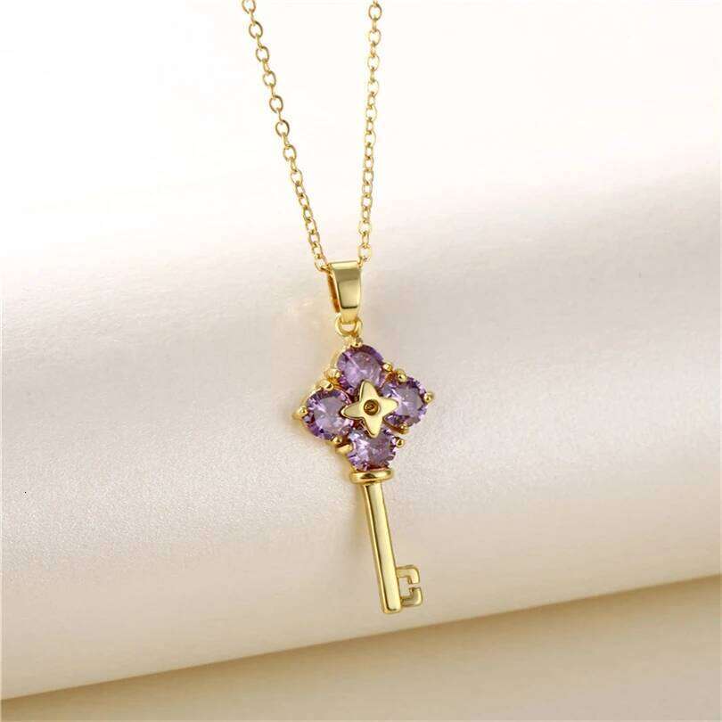 New Romantic Open Your Heart Key Pendant Stainless Steel Necklaces For Women Korean Fashion Sweet Sexy Female Clavicle Chain H260312