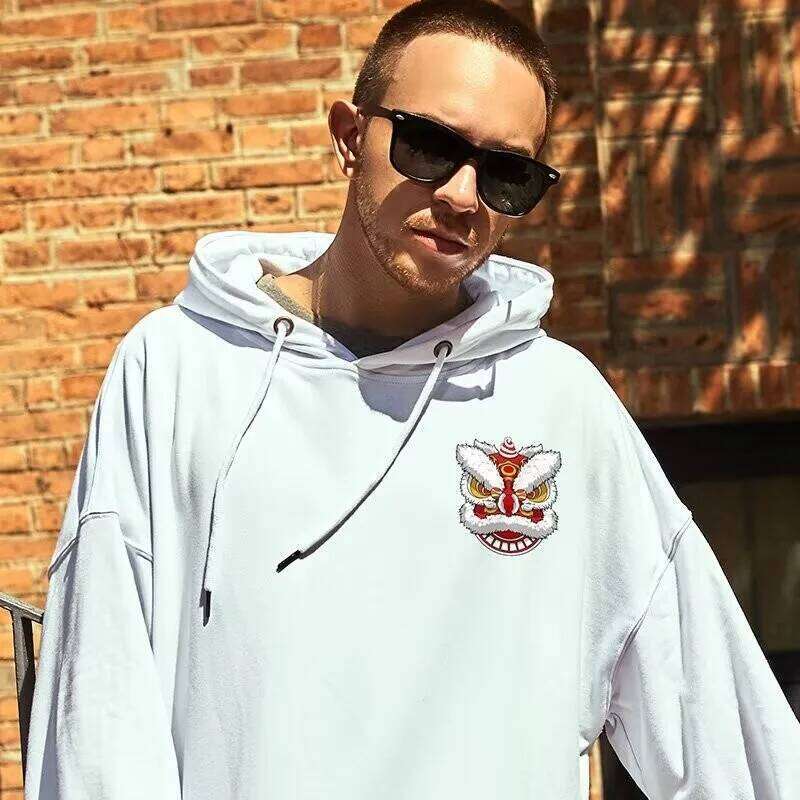 M-8XL American Fashion Hoodie China-Chic Element Giant Panda Print Loose Warm Hooded Sweatshirt Z260314