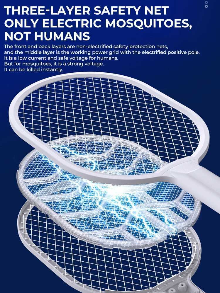 Household Electric Mosquito Swatter USB Rechargeable Mosquito Trap Powerful Mosquito Lamp H260313