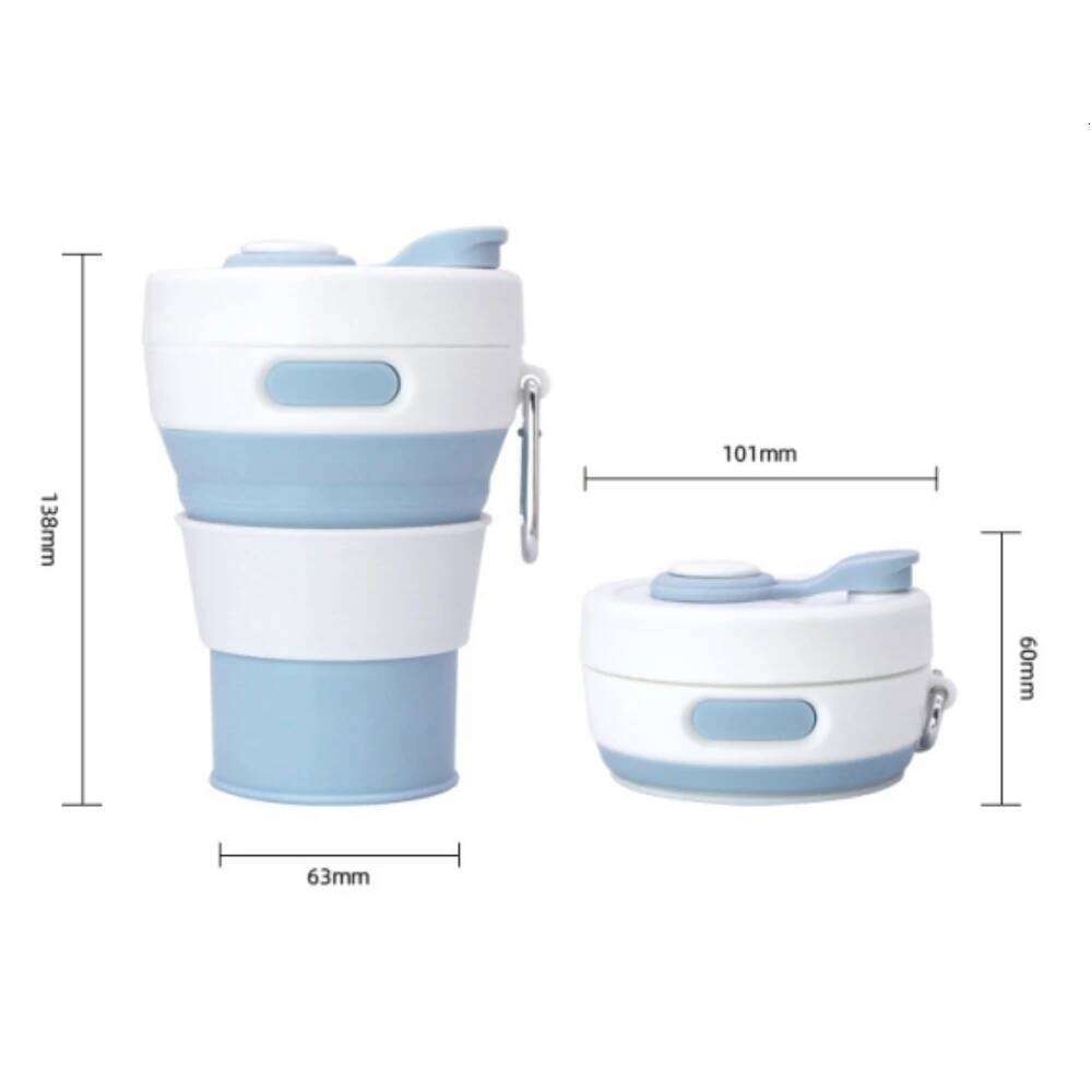 Silicone Folding 450ml Reusable Portable Telescopic Coffee Cups Outdoor Camping Travel Hiking Collapsible Cup Drinkware Z260313