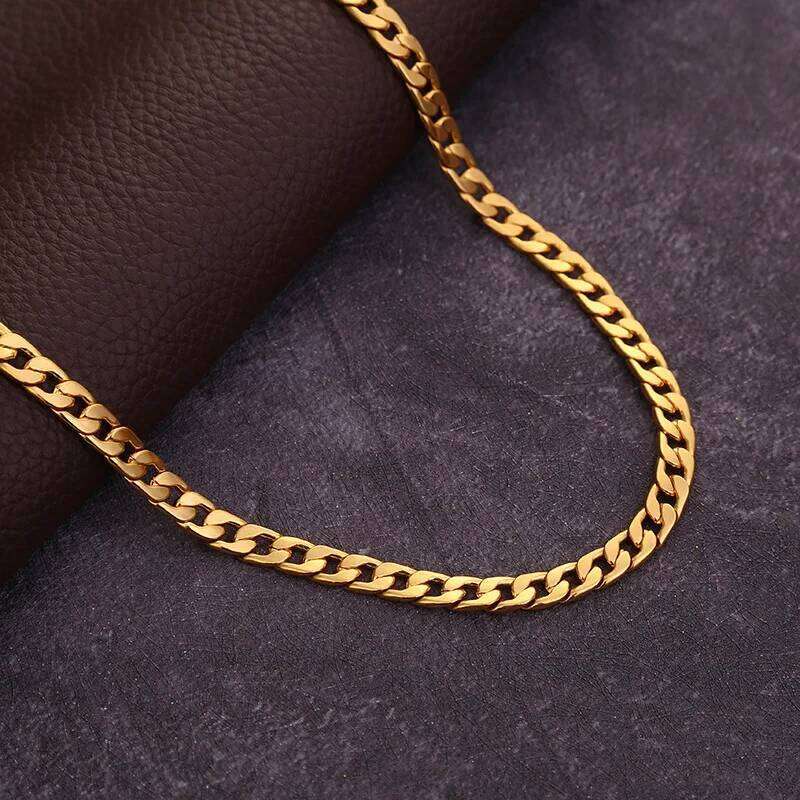 Classic High Quality Smooth Lock Chain Necklace for Women Collar Gold Color Chunky Thick Link Grunge Jewelry Steampunk Men Gift H260312