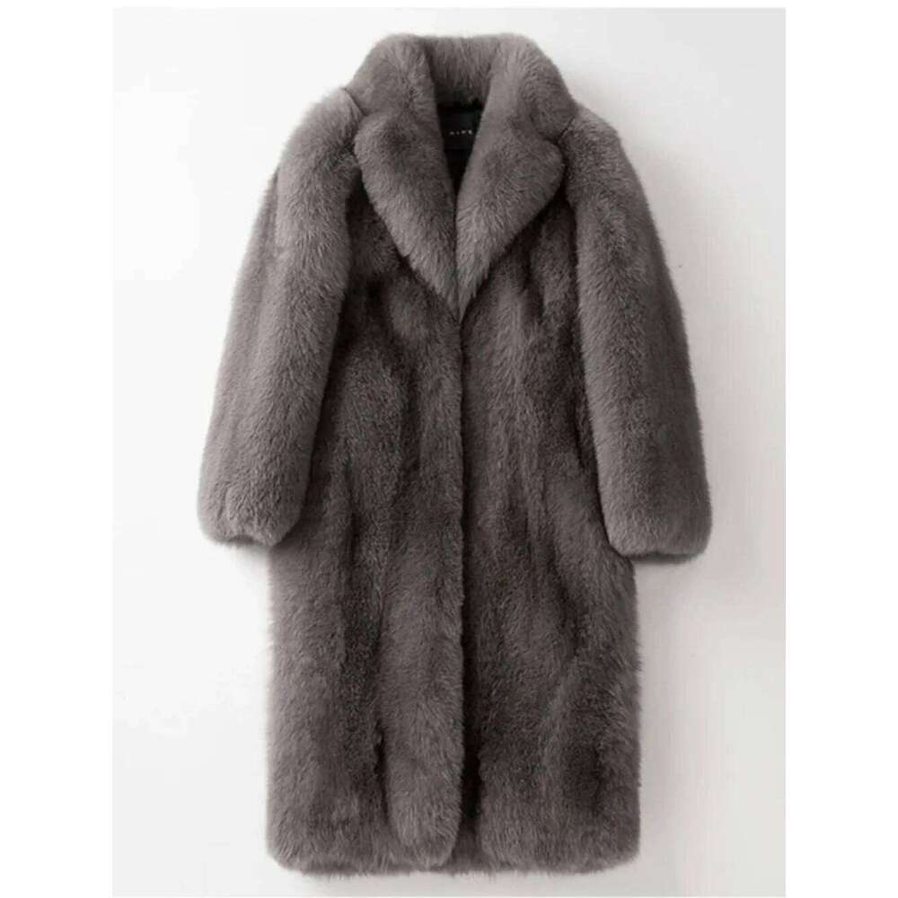 Men Faux Winter 2025 Thicken Fluffy Sleeve Warm Outerwear Luxury Fur Bontjas Jackets Long Windbreaker Coat Z260313