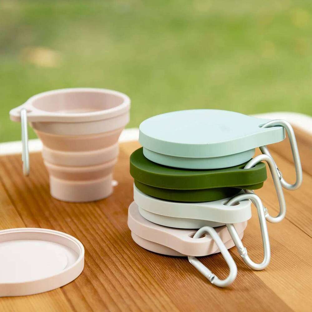 SHIMOYAMA 4pcs Retractable Folding Cups Portable Telescopic Collapsible Cup 150ml Outdoor Travel Silicone Coffee Drinking Mug Z260313