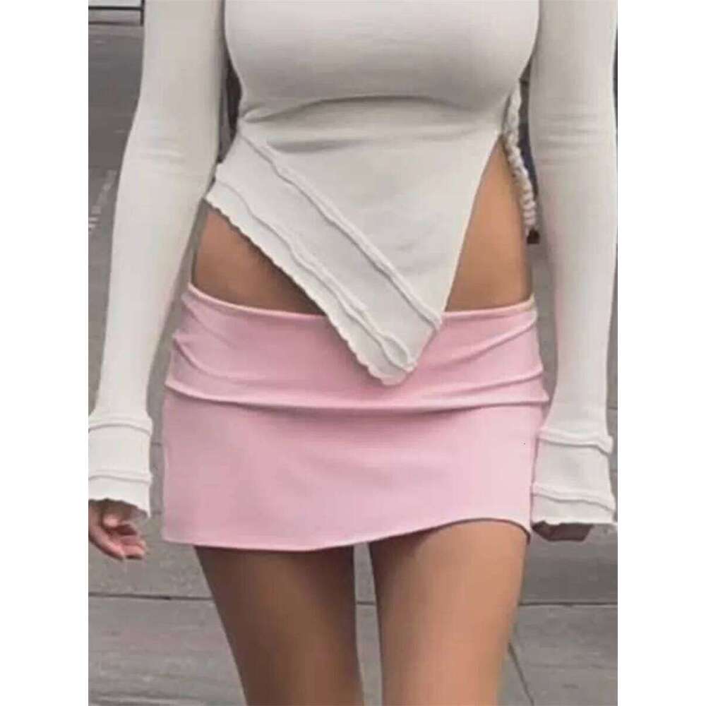 New Womens Fashion Mini Solid Color Low Waist Short Summer Casual Bodycon Skirts Streetwear Hot Sale S-XL Z260314