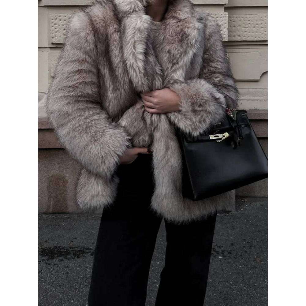 2025 New Autumn Winter Top Clothing Women Fashion Thickened Warm Faux Coat Female Long Lapel Fake Fur Jakcet Lady Ourterwear Z260313