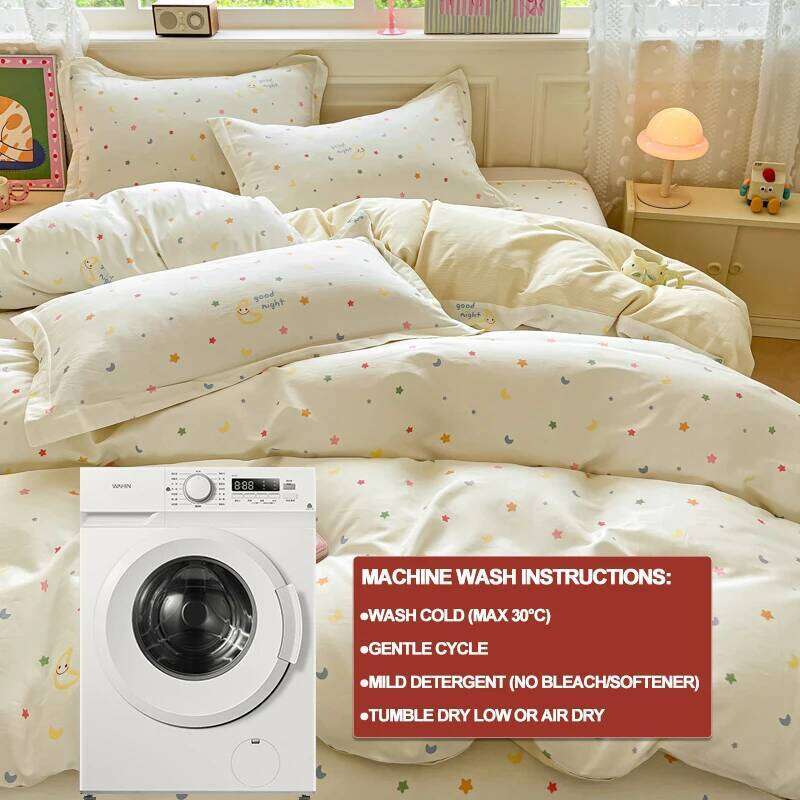 Cartoon Bedding Set 100% Cotton 3pcs Duvet Cover Set,Twin/Full 140x200 200x200, Breathable,Hypoallergenic,Fade Resistant H260312 - view 7