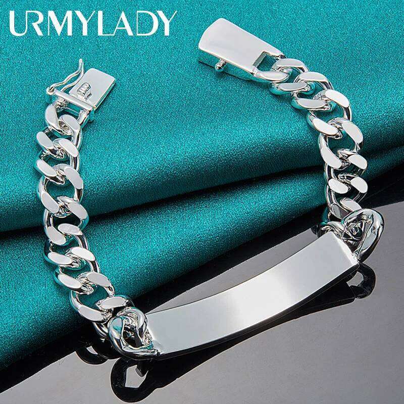 Charm 925 Sterling Silver Design Noble Pretty 10mm Mens Chain Jewelry Fashion Geometric Bracelet Factory Price Z260313