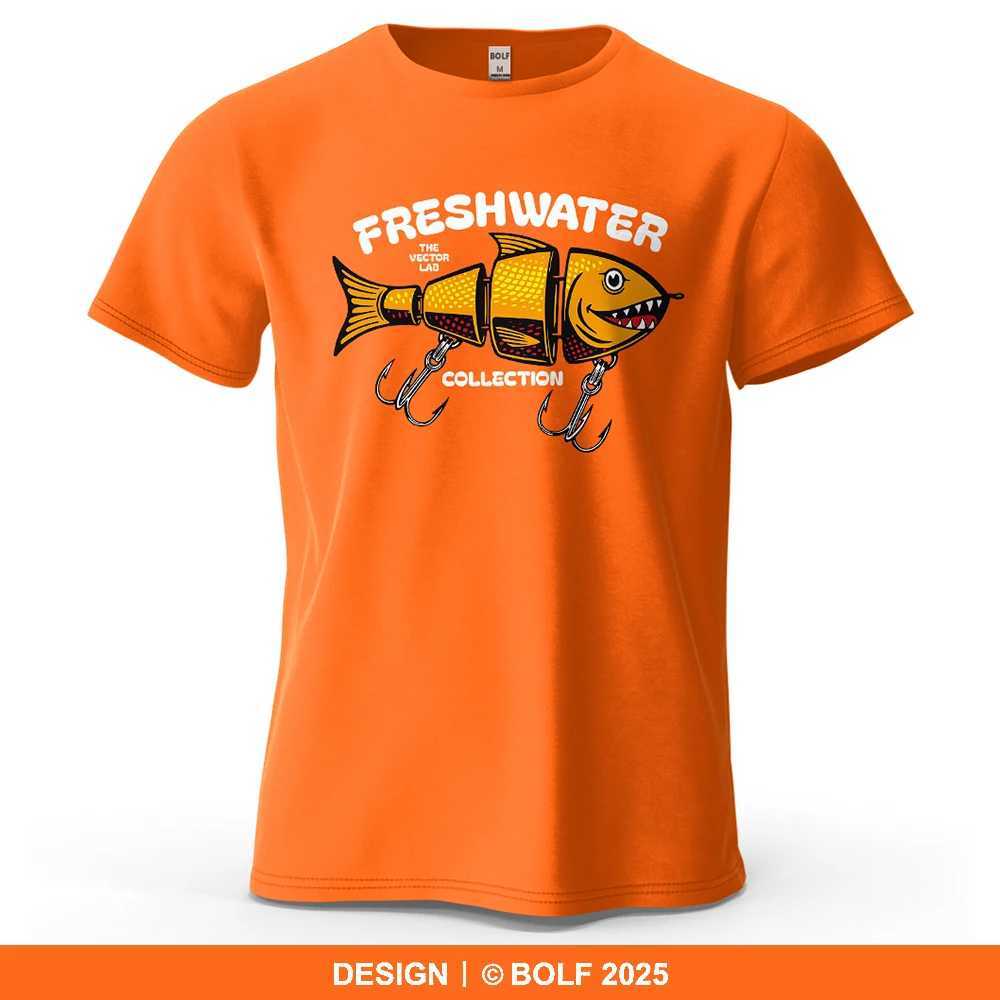 2026 New Fishing Lure Pattern Printed Mens T-Shirt 100 Cotton Oversized Fishing Hobby Graphic Tees for Women Tops Tees D260313