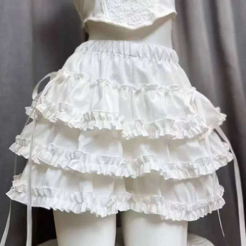 Japanese Kawaii Lolita Style Princess Cake Women Sweet Cute Lace Ruffles Party Mini Skirt Fairy Harajuku Y2k Faldas Mujer Z260314