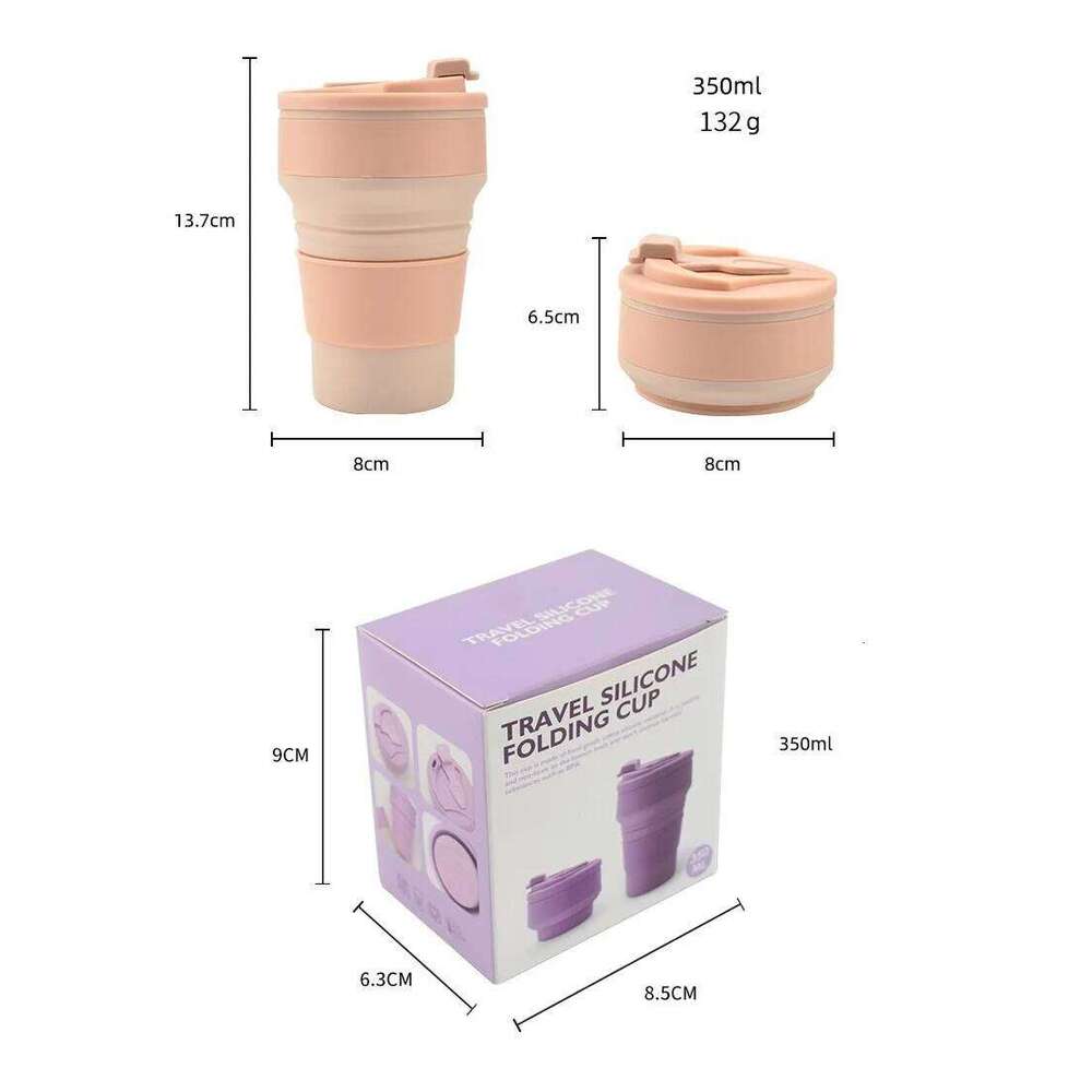 Collapsible Silicone Travel with Lid - Portable Reusable Drinking Cup for Camping, Hiking, and Outdoor Activities Z260314