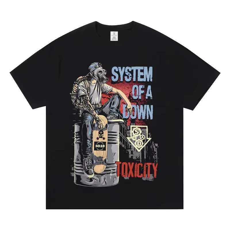 System of A Down Band Short Sleeve T-shirt World Rock Europe American Metal SOAD Fashion Casual Mens and Womens T-shirts Tops D260313