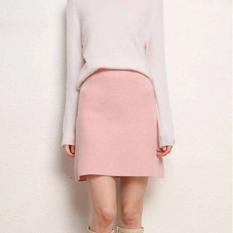 Autumn/Winter Women's Stretch Pencil Skirt, High-waisted A-line Mini Skirt Asian Sizing, Available in Black, Pink, Beige. Z260314