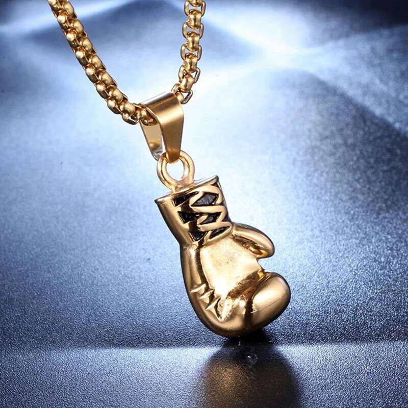 Boxing Gs Pendant Necklace For Men Gold Color Hip Hop Personality Fitness Exercise Stainless Steel Chain Neck Jewelry Gifts H260312