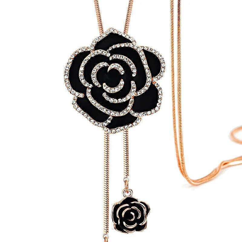 Camellia Sweater Necklaces Long Winter Necklace 2025 Trend Flower Rose Brand Jewelry accessories Wholesale price H260312