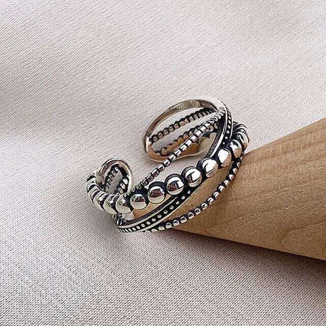 Vintage Punk 925 Sterling Silver Rings Fashion Simple Twist Weaving Multilayer Geometric Party Jewelry Gifts for Women H260312