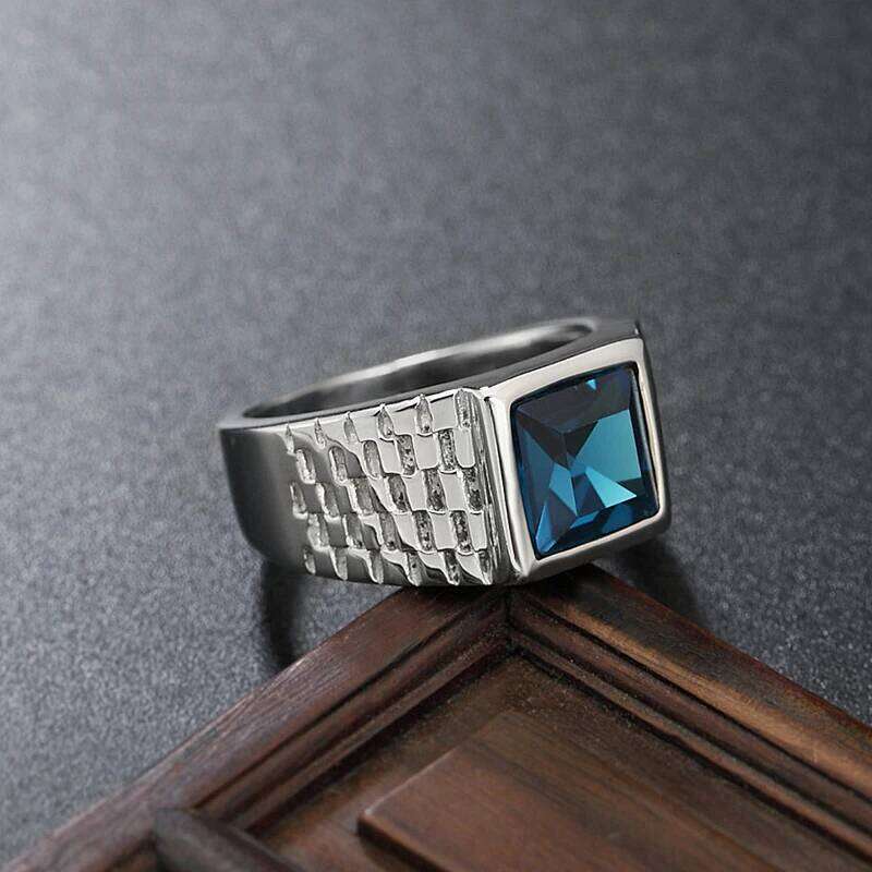 Multi Color Stone Rings for Men Women Hip Hop Punk High Quality Stainless Steel Ring Charm Party Jewelry Gift Dropshipping H260312