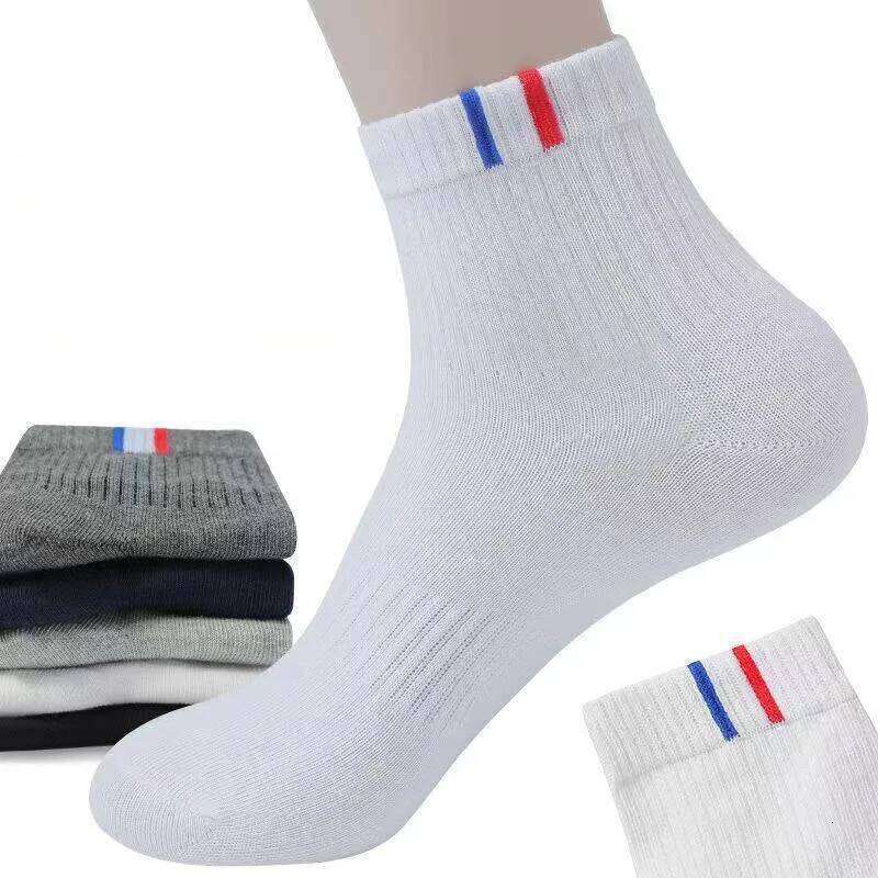 5 Pairs Men's Spring Summer Autumn Winter Socks Men Wicking Sweat Breathable Thickened Mid-tube Solid Four Seasons Sports Sock Z260313