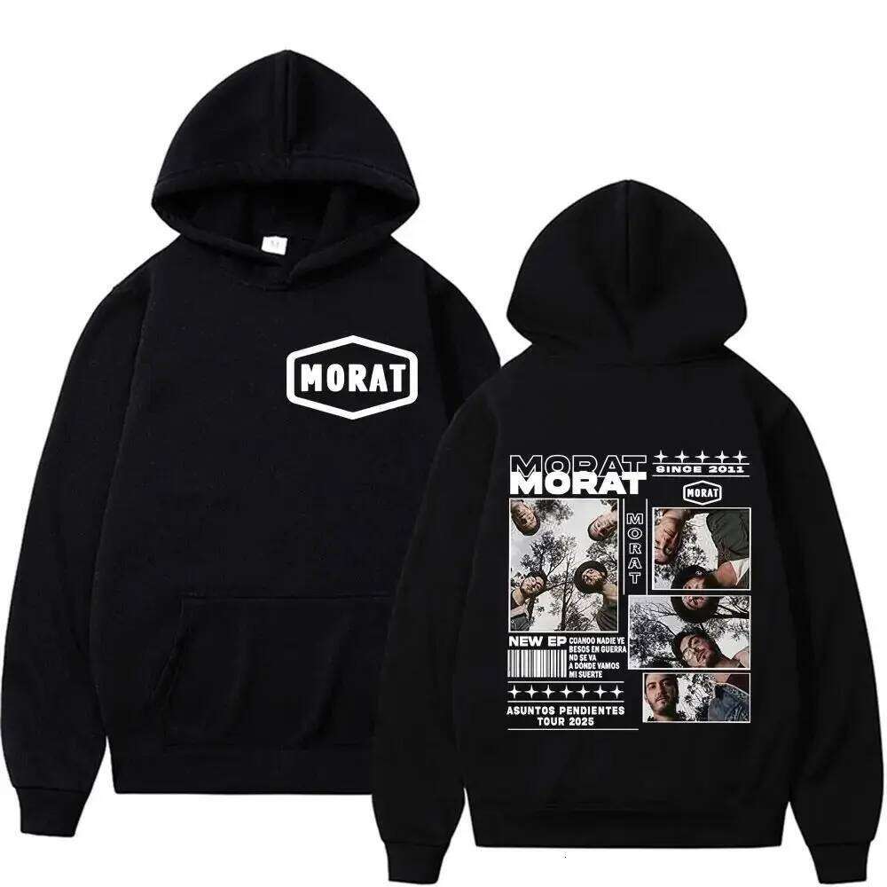Vintage Harajuku Trend Hoodies Morat Band Asuntos Pendientes Tour 2025 Merch Sweatshirts Hip Pop Long Sleeve Hoodie Streetwear Z260314
