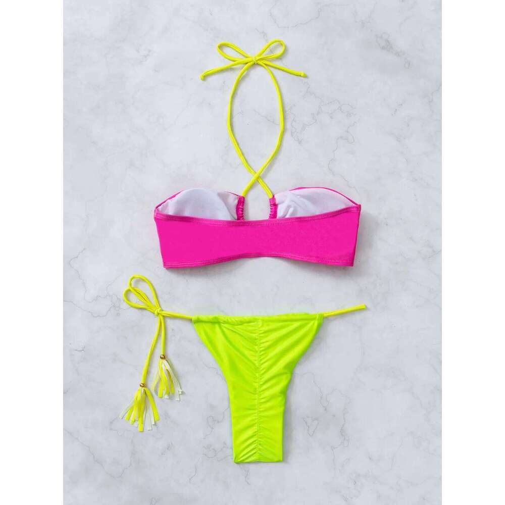 New Splicing Bikini Sexy Split Women's Swimsuit Y260303