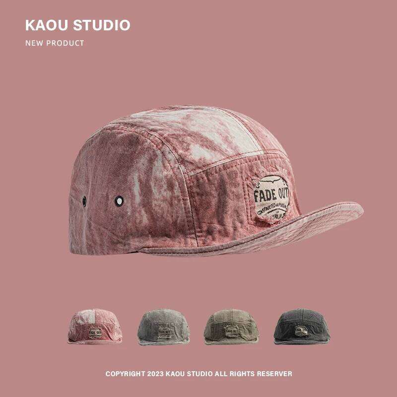 American Retro Hole Design Niche Tie-dye Baseball Caps for Women Summer New Casual Sunscreen Versatile 5-panel Men's Hats Z260313