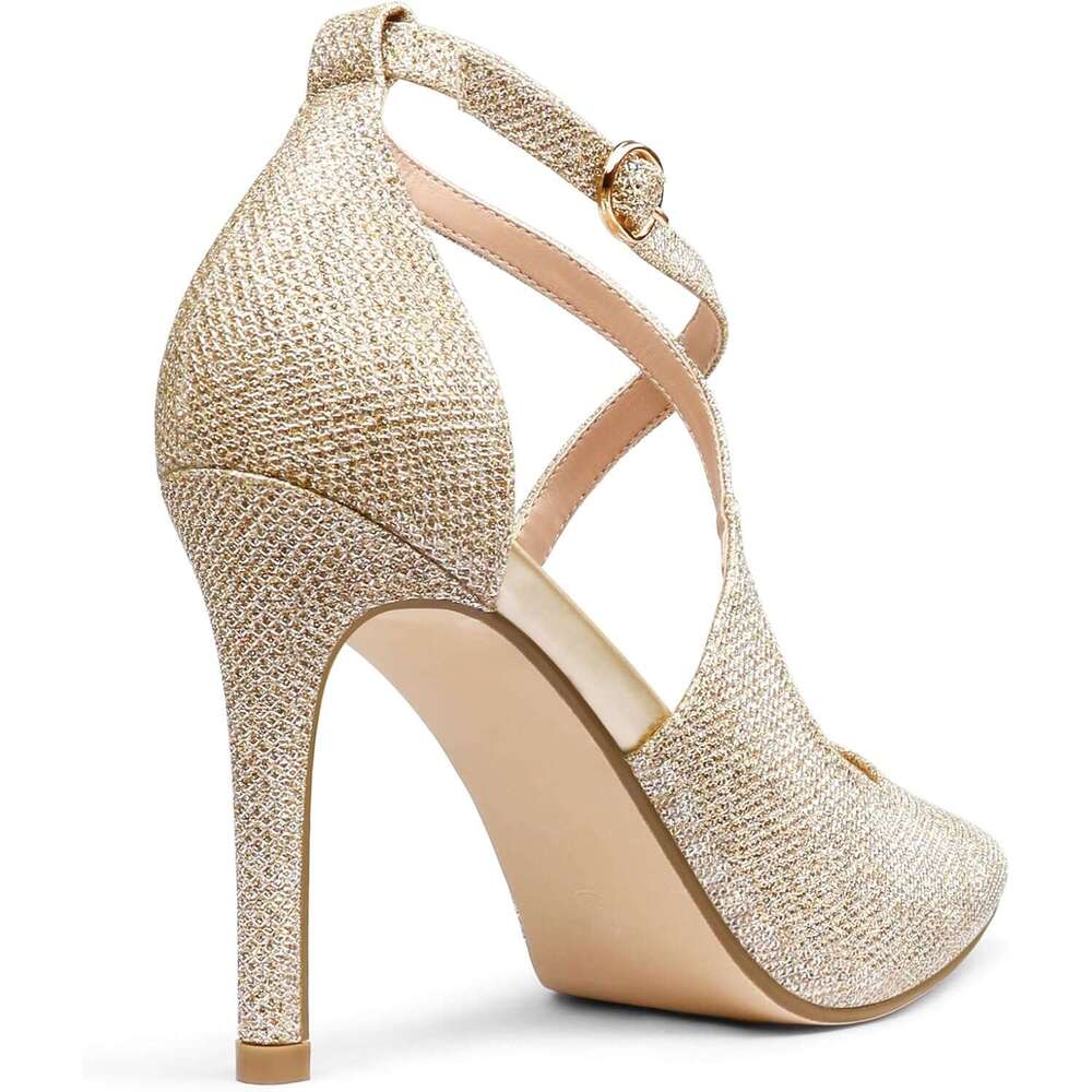 Womens Pointed Toe D Orsay Pumps Stilettos High Heel Crossed Ankle Strap Dress Shoes MOJIDASHU
