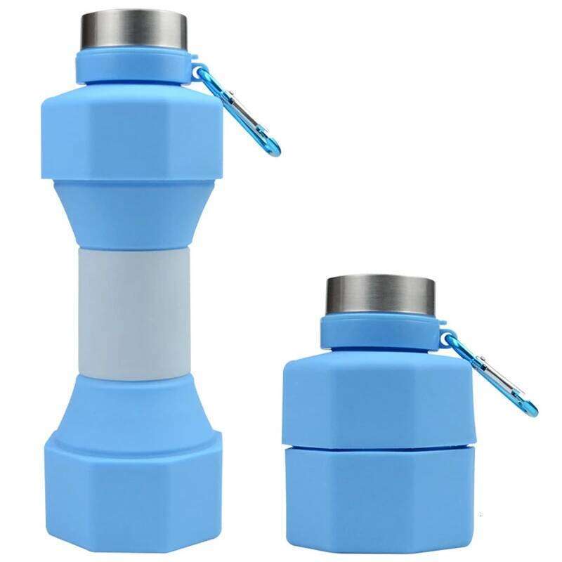 650Ml Silicone Dumbbell Shaped Kettle Weight Strong Water Drinks Accessories Blue Z260313