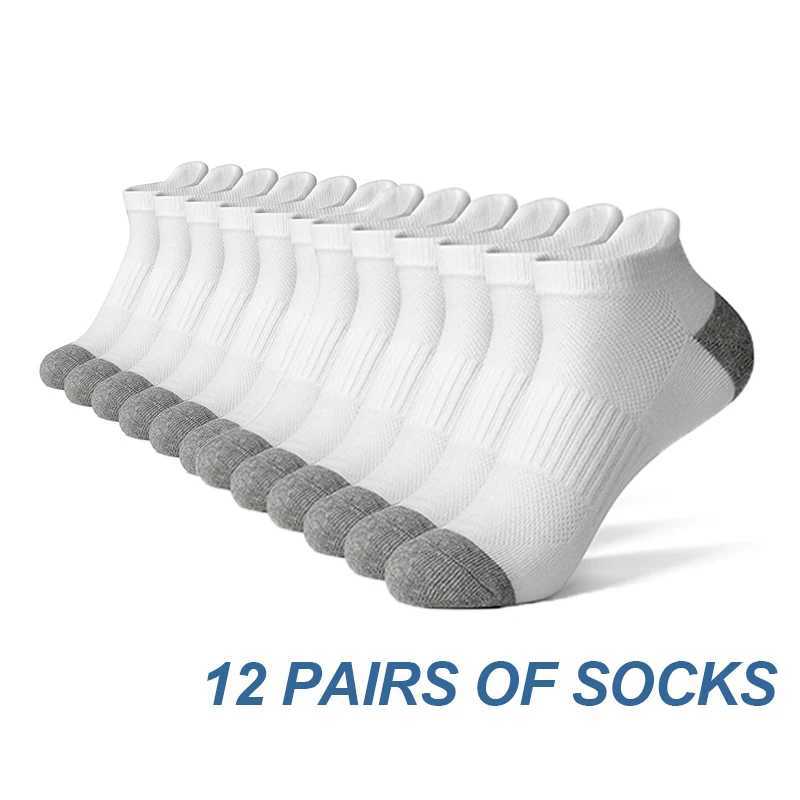 AOTOLK 6/12 Pairs Cotton Man and Women Socks Sports Solid Color Males Short Sock Cycling Breathable Ankle Summer Running Socks D260313