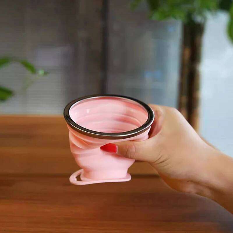 Silicone Folding Cup Cute 200ML Space-saving Coffee Mug Portable with Leakproof Cover Telescopic Water Bottle Camping Hiking Z260314