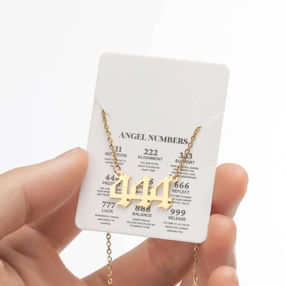 111 222 333 444 555 777 888 999 666 Devil Necklace Stainless Steel Unique Number Pendant Charms Golden Minimalist Jewelry BFF H260312