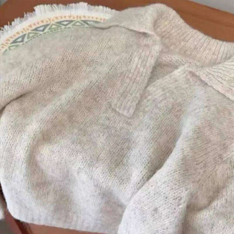 Women's Clothing Vintage Fashion Solid Knit Pullovers Autumn Winter New Chic Turn-down Collar Long Sleeve Sweaters Lady Y2k Tops Z260313