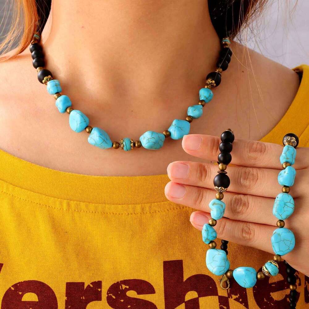 New Men's Turquoise for Men Surf Punk Necklaces Unique Necklace Niche Design Hip Hop Choker Jewelry Gifts H260312