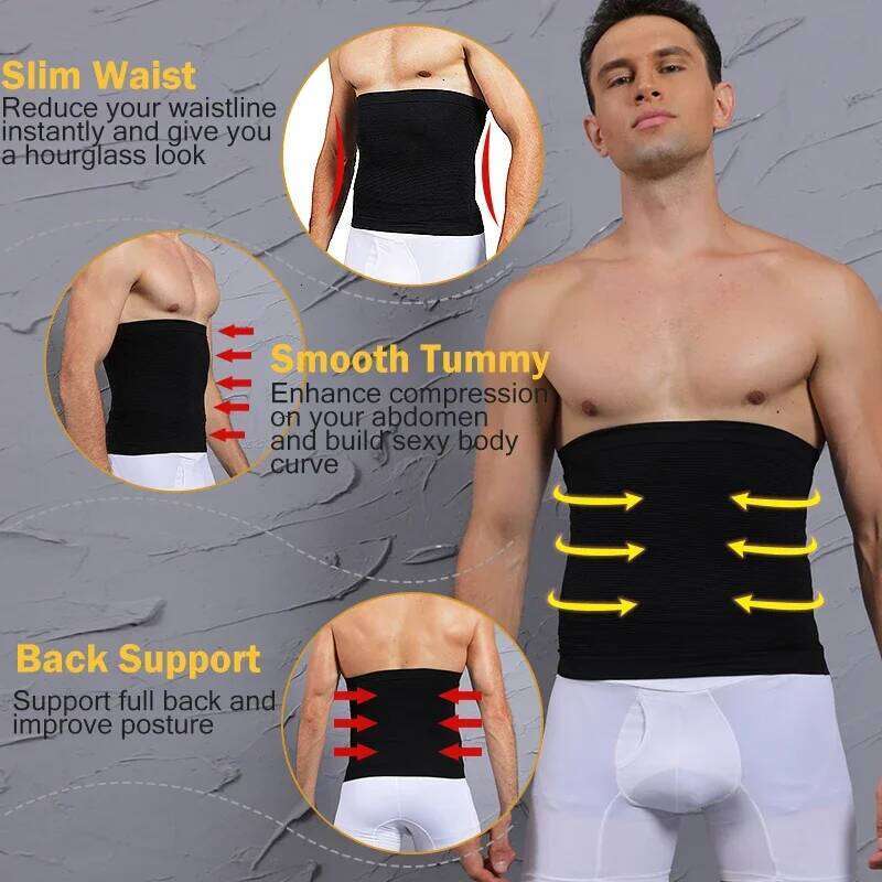 Men Body Shaper Waist Tummy Control Belt Shaping Band Shapewear Belly Fat Slimming abs Workout Compression Girdle 26Y0313