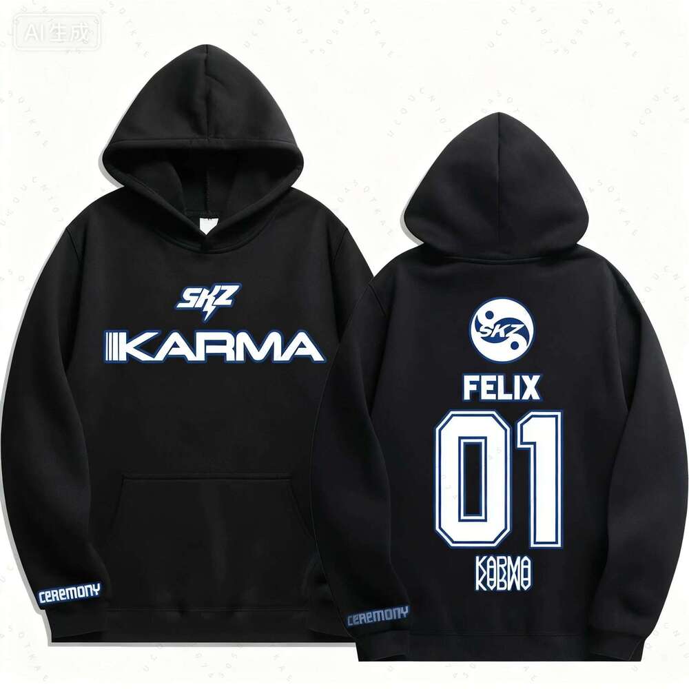 Autumn Winter Kpop Karma Oversized Women Men Harajuku Sweatshirt Streetwear Hip Hop Pullover Hoodie Jacket Couple Clothes Z260314