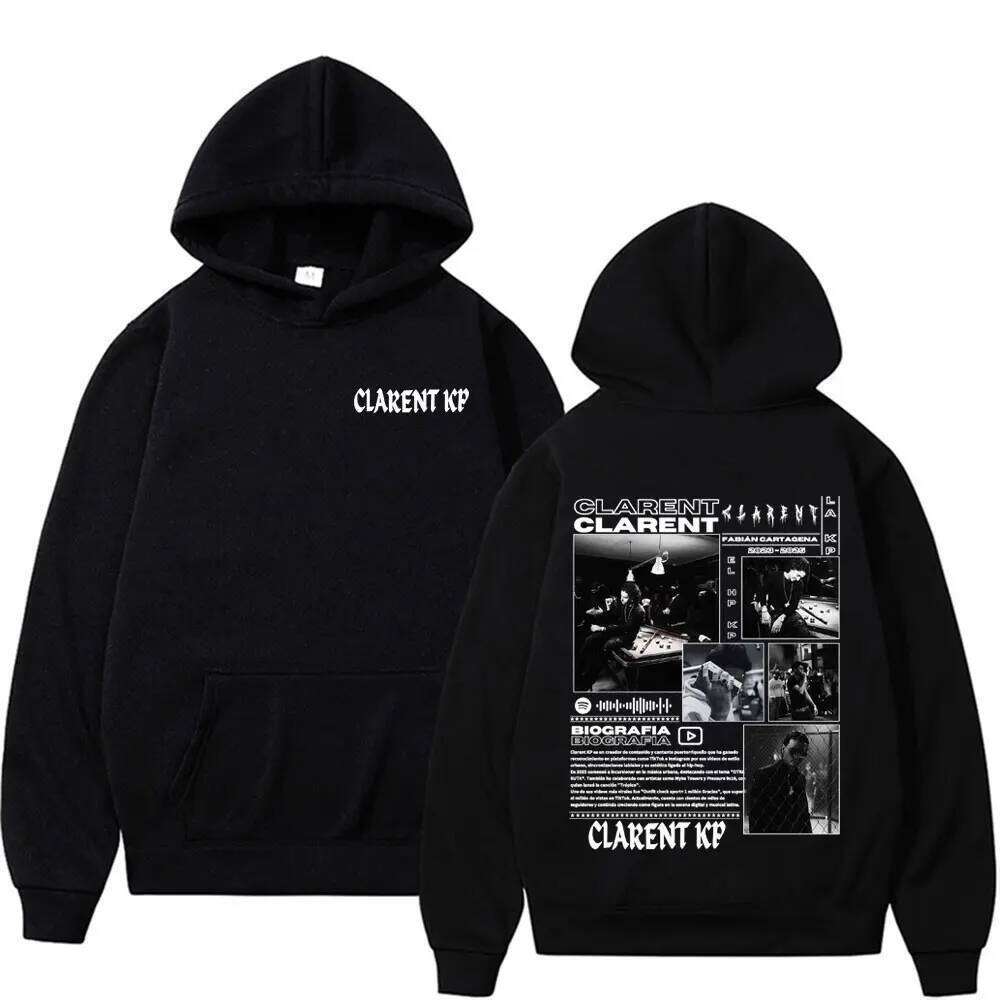 Rapper Clarent Kp Album Tour 2026 Cover Autumn/Winter Men's Luxury Fashion Retro Style High Quality Loose Leisure Cotton Hoodie Z260314