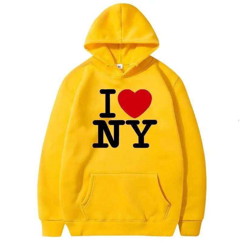 I Love New York Pritned Hoodies Men's and Women's Fashion Casual Hooded Pullover Street Hip Hop Clothing Z260315