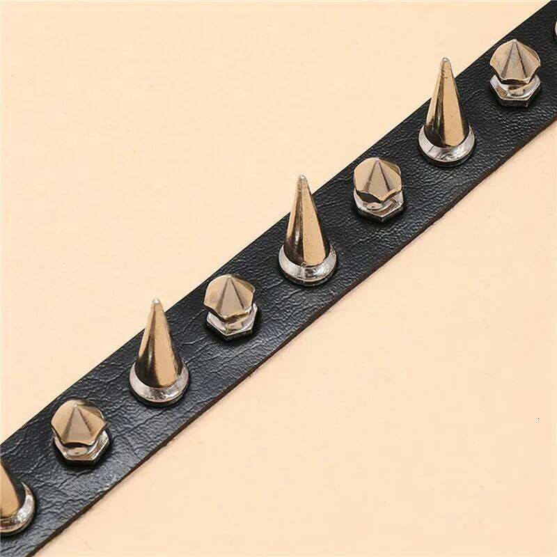 Punk Long Spike Choker Faux Leather Collar For Women Men Cool Big Rivets Studded Chocker Goth Style Necklace Accessories H260312