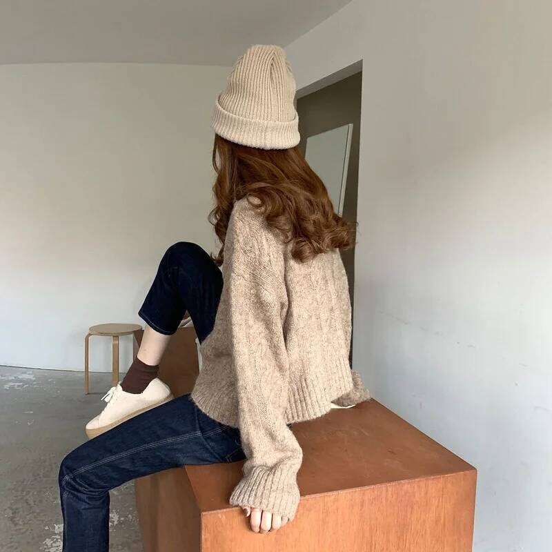 Autumn Elegant Cardigan Fashion V-neck Knitted Sweater Gentle Long Sleeve Women Tops Vintage Winter Clothes Sueters Mujer 16053 Z260313