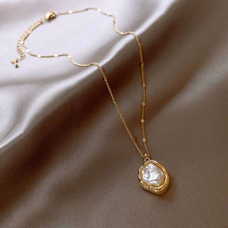 Women Baroque Pearl Necklace 2025 New Irregular Shape Choker Minimalist Statement Jewelry H260312