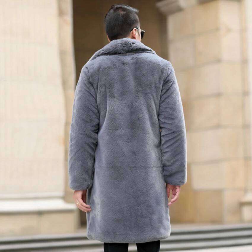 Hot new winter fashion imitation men's long mink fur thermal coat large size jacket Z260313