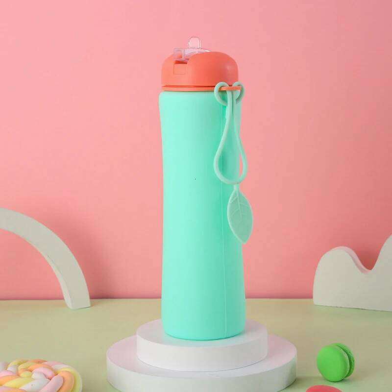 600ML Silicone Foldable Bottles Portable Collapsible Sports Water Cup Outdoor Travel Camping Leakproof Reusable Kettle Z260314