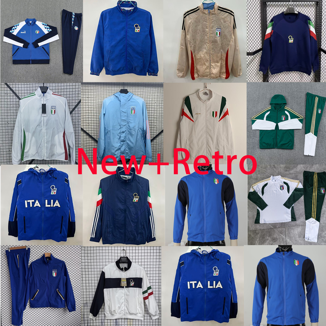 New + Retro 2026 Italy Training Soccer Jacket Suit windbreaker TOTTI R.BAGGIO 1994 1998 2002 2006 football shirt italia uniform MALDINI long sleeve zipper wind coat set