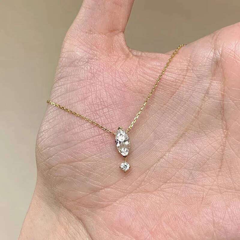 ENSHIR Water Droplet Zircon Pendant Necklace For Women Clavicle chain Simple Lady Daily Jewelry Gift Wholesale H260312