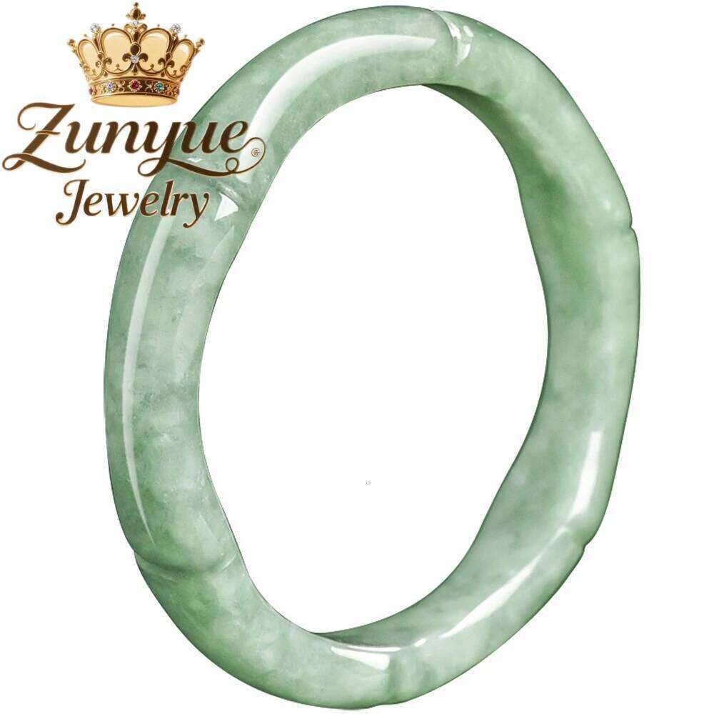 Natural A-Grade Bean Green Bamboo Joint Rising By Step Three-Dimensional Bean-Shaped Jade Ring With Unique Charms H260312