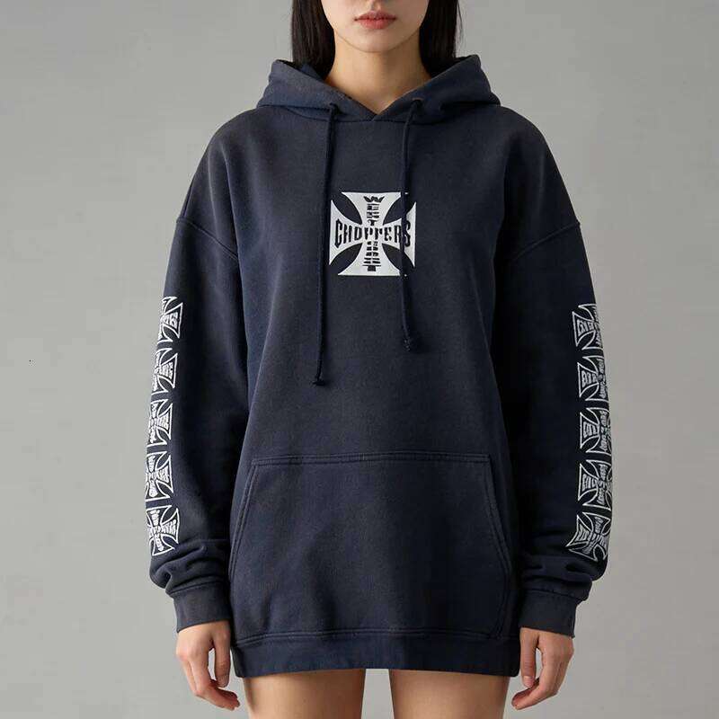 Harajuku Creative Print European American Fashion Hip Hop Punk Loose Pullover Y2K Street Autumn Winter Women Long Sleeved Hoodie Z260315