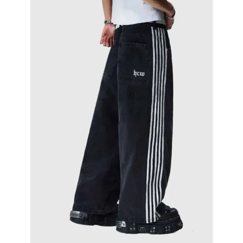 Men's Pants Y2K Baggy Jeans Harajuku Vintage Striped Embroidered High Quality Sweatpants Men Women Hip Hop Casual Wide Leg Streetwear Z260314