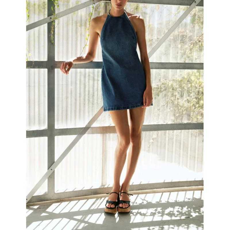 Spring New Sle Small Size Bow Tie Hanging Ne Collar Svel Bal Denim Dr Polyester Fiber 00 Womens DrT260314