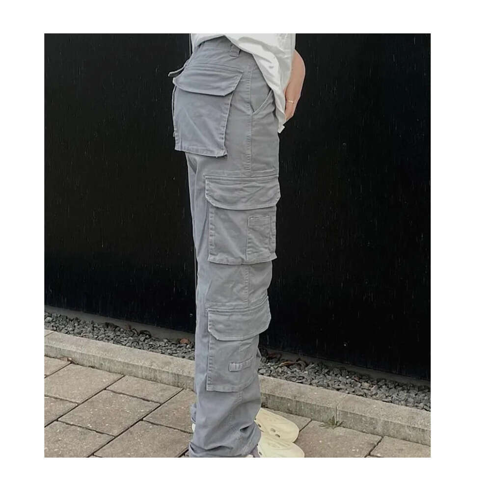 Women's Capris Vintage Cargo Pants Baggy Jeans Women Fashion 90s Streetwear Pockets Wide Leg High Waist Straight Y2k Denim Trousers Overalls 2308