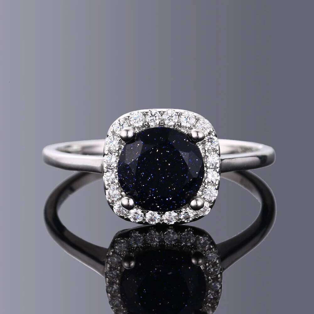 925 Sterling Silver Ring Purple Round 8MM Amethyst High Quality Square Diamond Sparkling Wedding Engagement Rings for Women H260312